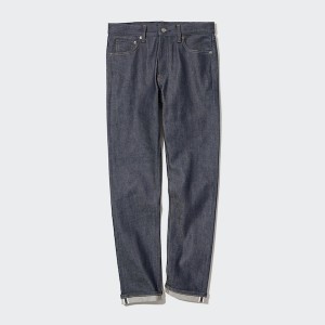 Uniqlo Stretch Selvedge Slim-Fit Miesten Farkut Tummanharmaat | 3641-MUVKC