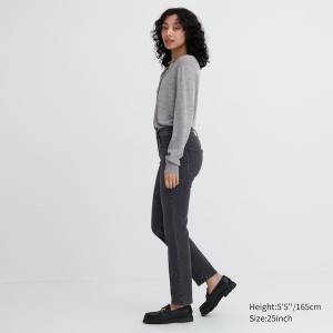 Uniqlo Stretch Slim Straight Naisten Farkut Mustat | 8793-RSFYO