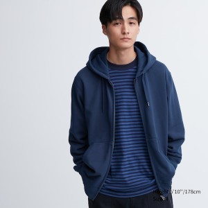 Uniqlo Sweat Long-Sleeve Full-Zip Miesten Huppari Sininen | 1062-QRMDB