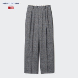 Uniqlo Tweed Wide-Fit Pleated Naisten Housut Tummanharmaat | 1904-UXIFO