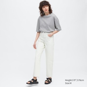 Uniqlo U AIRism Cotton Striped Crew Neck Oversized Naisten T Paidat Harmaat | 3489-CIZAQ