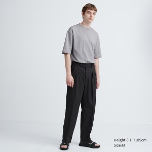 Uniqlo U AIRism Cotton Striped Crew Neck Oversized Miesten T Paidat Harmaat | 5318-LCEGZ