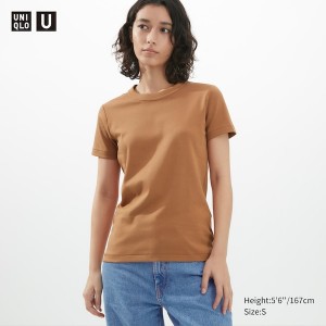 Uniqlo U Crew Neck Short-Sleeve Naisten T Paidat Oranssi | 2587-AYXNT