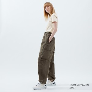 Uniqlo U Wide-Fit Parachute Cargo Miesten Housut Oliivinvihreä | 8157-SGRXZ