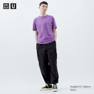 Uniqlo U Wide-Fit Parachute Cargo Miesten Housut Mustat | 1382-CHEVR