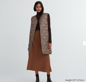 Uniqlo Ultra Light Down Long Naisten Liivi Ruskea | 0892-YIXFL