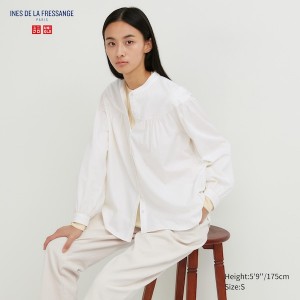 Uniqlo Volume Long Sleeve Naisten Paidat Valkoinen | 7850-ORXNQ