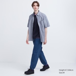 Uniqlo Washed Jersey Denim Miesten Juoksuvaatteet Sininen | 5214-TMCOX