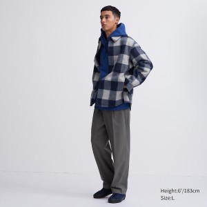 Uniqlo Wide-Fit Pleated Miesten Housut Harmaat | 3078-NDGMJ