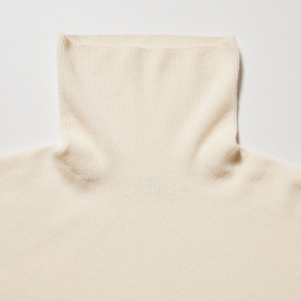 Uniqlo 3D Knit Cashmere Turtleneck Long-Sleeve Naisten Neulepuserot Valkoinen | 4682-JIUHO