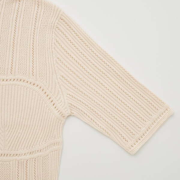 Uniqlo 3D Knit Mesh Half-Sleeve Naisten Neulepuserot Beige | 0854-OEIXH