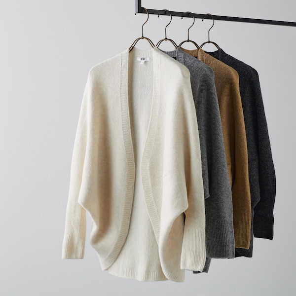 Uniqlo 3D Knit Souffle Yarn Long-Sleeve Naisten Neuletakki Valkoinen | 8152-BHWQN