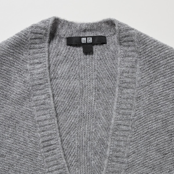 Uniqlo 3D Knit Souffle Yarn Long-Sleeve Naisten Neuletakki Tummanharmaat | 7281-RPITB