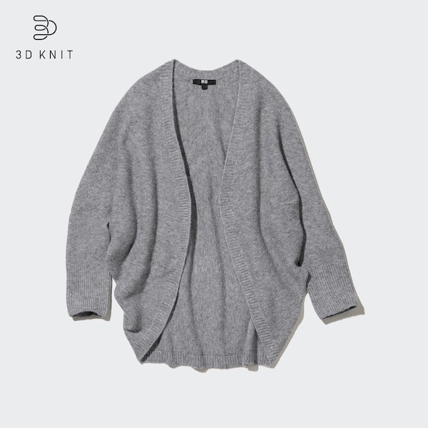 Uniqlo 3D Knit Souffle Yarn Long-Sleeve Naisten Neuletakki Tummanharmaat | 7281-RPITB