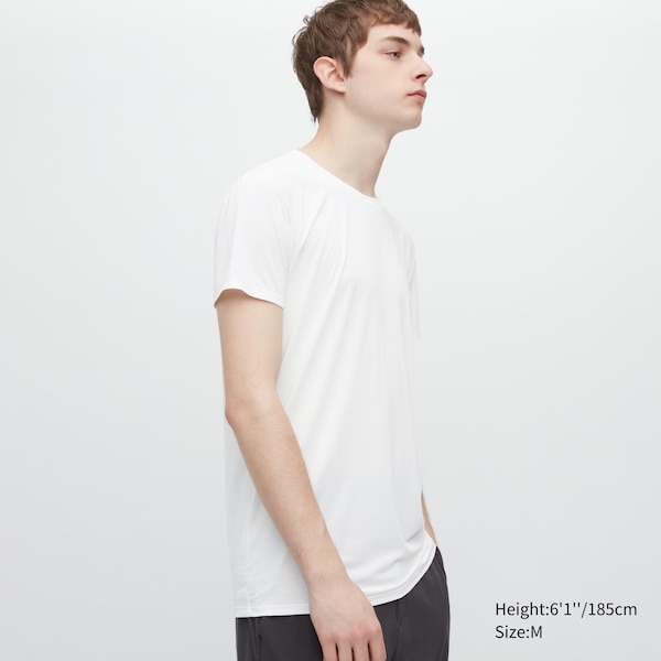 Uniqlo AIRism Crew Neck Short-Sleeve Miesten T Paidat Valkoinen | 9758-YJWHF