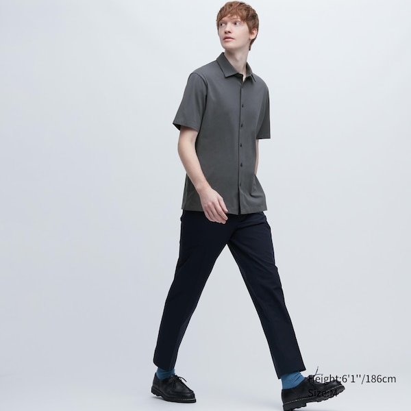 Uniqlo AIRism Full Open Short-Sleeve Miesten Pikeepaita Harmaat | 4659-RSEHL