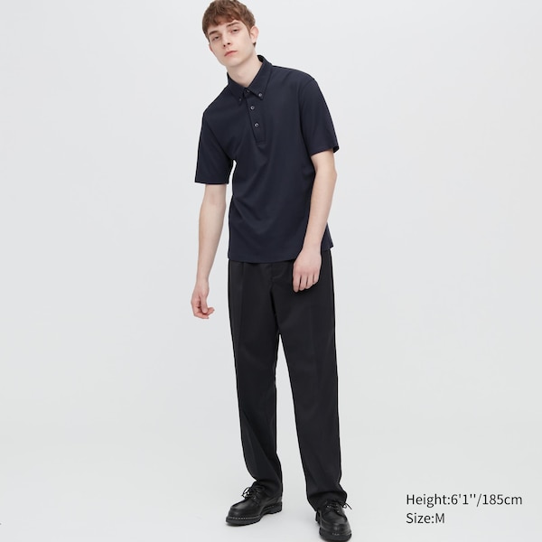 Uniqlo AIRism Pique Short-Sleeve Miesten Pikeepaita Mustat | 4891-ZGAUD