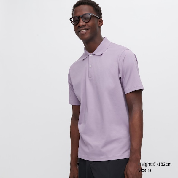 Uniqlo AIRism Regular Collar Miesten Pikeepaita Violetit | 6178-RLVFK