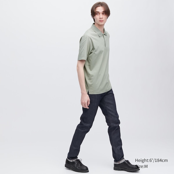 Uniqlo AIRism Regular Collar Miesten Pikeepaita Vihreä | 7251-CGDZL