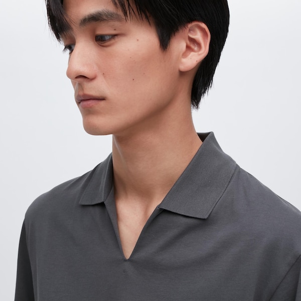 Uniqlo AIRism Skipper Collar Miesten Pikeepaita Harmaat | 2678-JEXRM