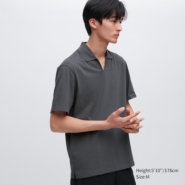 Uniqlo AIRism Skipper Collar Miesten Pikeepaita Harmaat | 2678-JEXRM