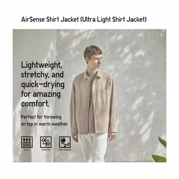 Uniqlo AirSense Shirt Miesten jackets Beige | ZJUQPH-945