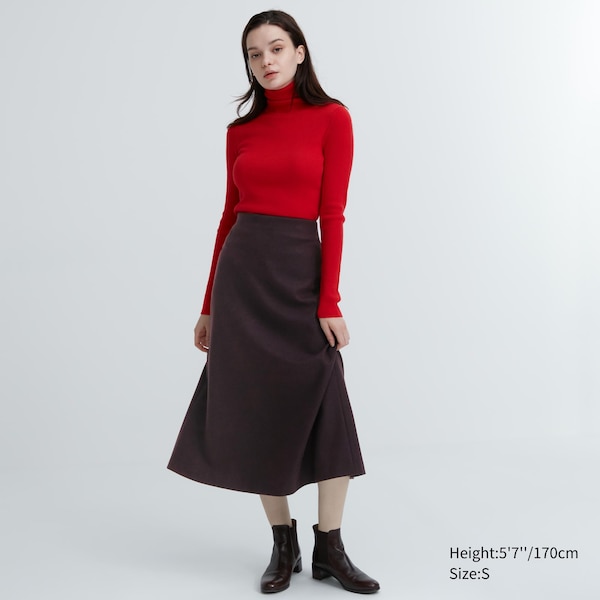 Uniqlo Brushed Jersey Flared Naisten Hameet Viininpunainen | 7502-GKLIE