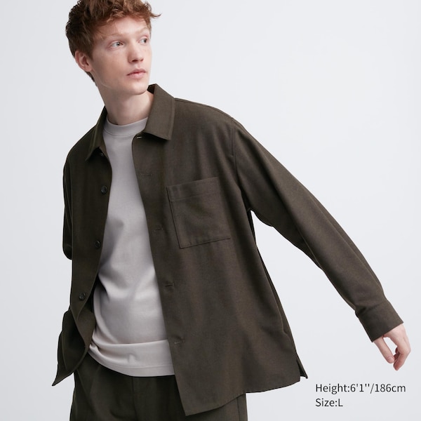 Uniqlo Brushed Twill Miesten Päällyspaita Ruskea | 6417-ZPQHS