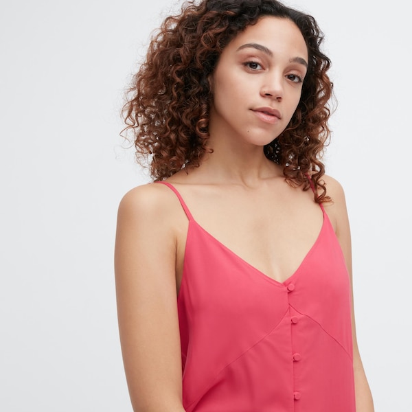 Uniqlo Button Down Camisole Flare Naisten Mekko Pinkki | 9206-QSCEF