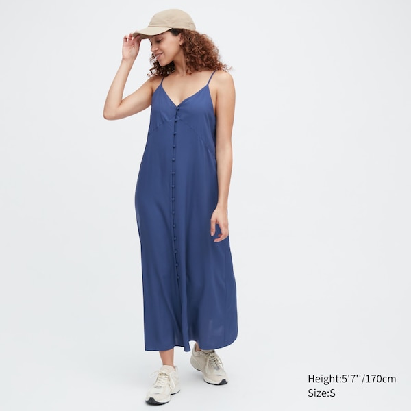 Uniqlo Button Down Camisole Flare Naisten Mekko Sininen | 1753-XAKBC