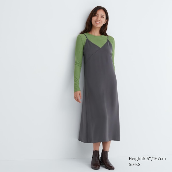 Uniqlo Camisole Midi Naisten Mekko Harmaat | 8760-AZMYS