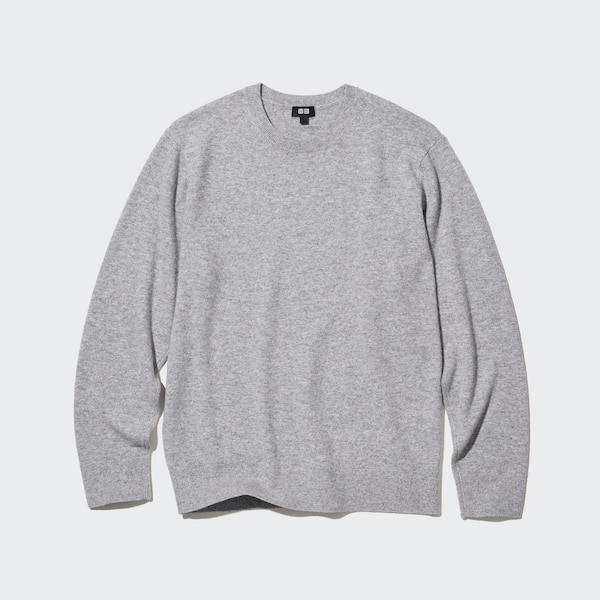 Uniqlo Cashmere Crew Neck Long-Sleeve Miesten Neulepuserot Harmaat | 3580-BGCAE