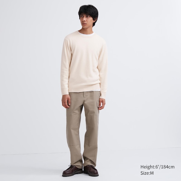 Uniqlo Cashmere Crew Neck Long-Sleeve Miesten Neulepuserot Beige | 3567-FIBYL