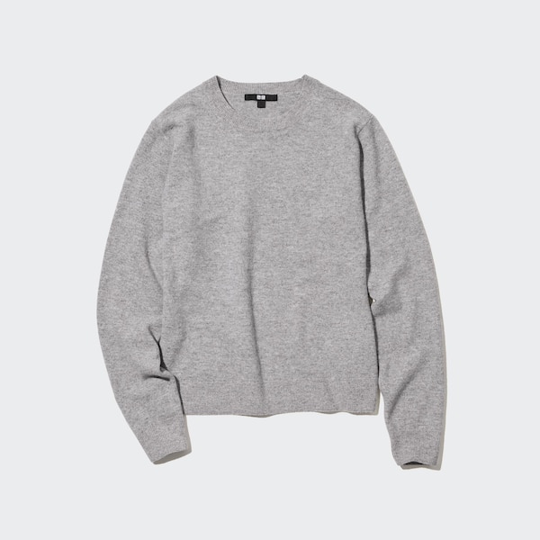 Uniqlo Cashmere Crew Neck Long-Sleeve Naisten Neulepuserot Harmaat | 5974-LIZCF