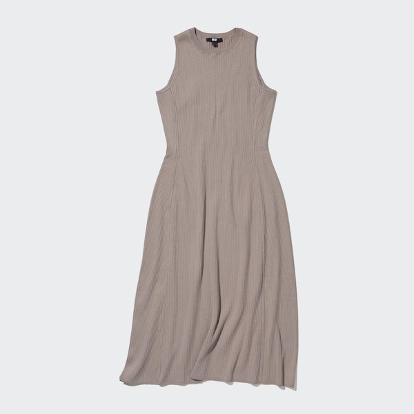 Uniqlo Cotton Blend Knit Sleeveless Naisten Mekko Beige | 1846-ZDGUH