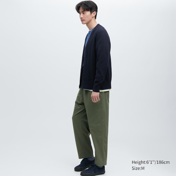 Uniqlo Cotton Relaxed Ankle Miesten Housut Vihreä | 5130-QHPAD