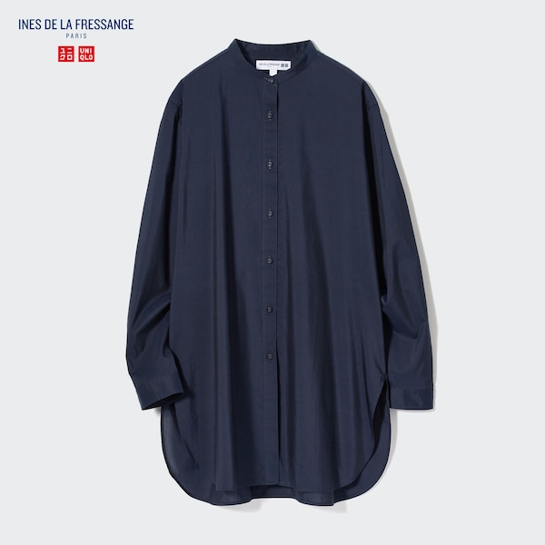 Uniqlo Cotton Silk Long-Sleeve Tunic Naisten Paidat Laivastonsininen | 3508-ZWQLE