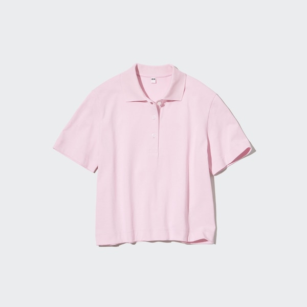 Uniqlo Cropped Relaxed Short-Sleeve Naisten Pikeepaita Pinkki | 4960-SCWAL