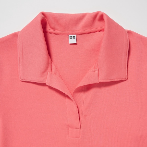 Uniqlo Cropped Skipper Short-Sleeve Naisten Pikeepaita Pinkki | 1536-YZDNA