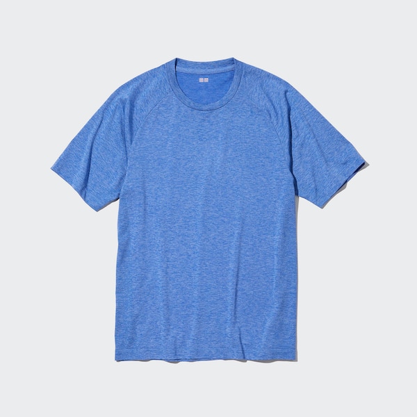 Uniqlo DRY-EX Crew Neck Short-Sleeve Miesten T Paidat Sininen | 1247-NTFZQ