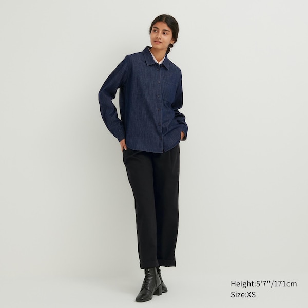 Uniqlo Denim Long-Sleeve Naisten Paidat Laivastonsininen | 0592-LDWEA