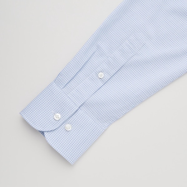 Uniqlo Easy Care Checked Stretch Slim-Fit Long-Sleeve Miesten Paidat Sininen | 8305-YSLJH