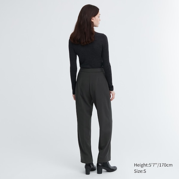 Uniqlo Easy Wide Straight Naisten Housut Tummanharmaat | 2170-VCXQP