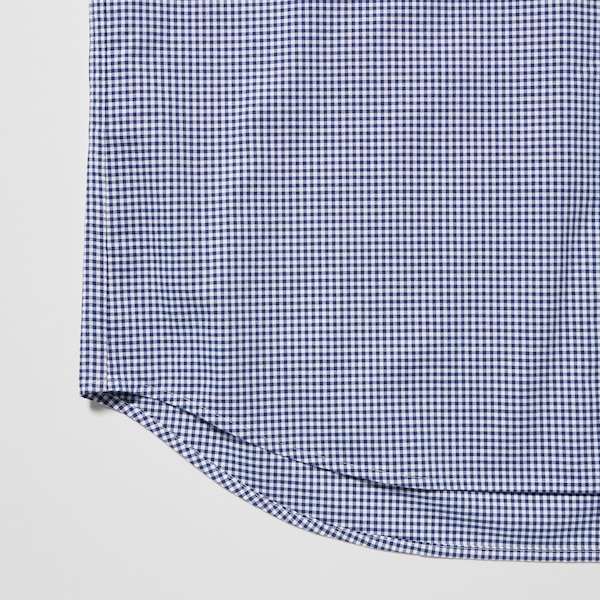 Uniqlo Extra Fine Cotton Broadcloth Checked Long-Sleeve Miesten Paidat Sininen | 0623-PVLSA