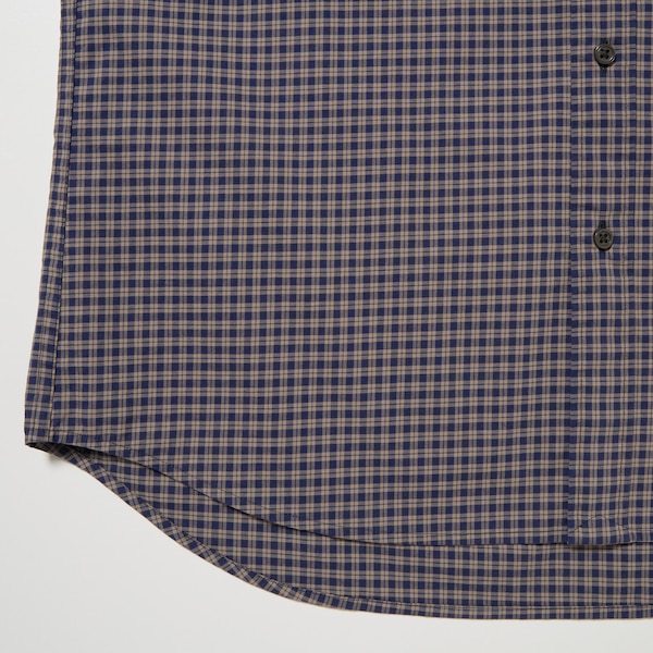 Uniqlo Extra Fine Cotton Broadcloth Checked Long-Sleeve Miesten Paidat Ruskea | 9807-VLFPW