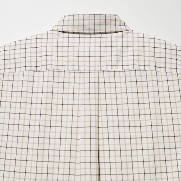 Uniqlo Extra Fine Cotton Broadcloth Checked Long-Sleeve Miesten Paidat Valkoinen | 8172-TSVUK