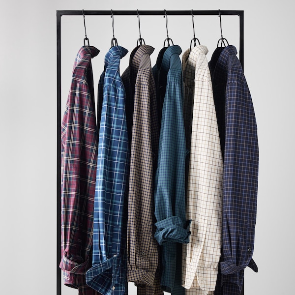 Uniqlo Extra Fine Cotton Broadcloth Checked Long-Sleeve Miesten Paidat Valkoinen | 8172-TSVUK