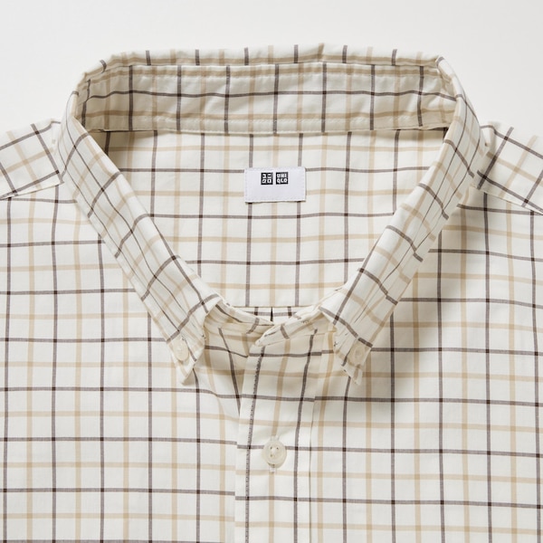 Uniqlo Extra Fine Cotton Broadcloth Checked Long-Sleeve Miesten Paidat Valkoinen | 8172-TSVUK