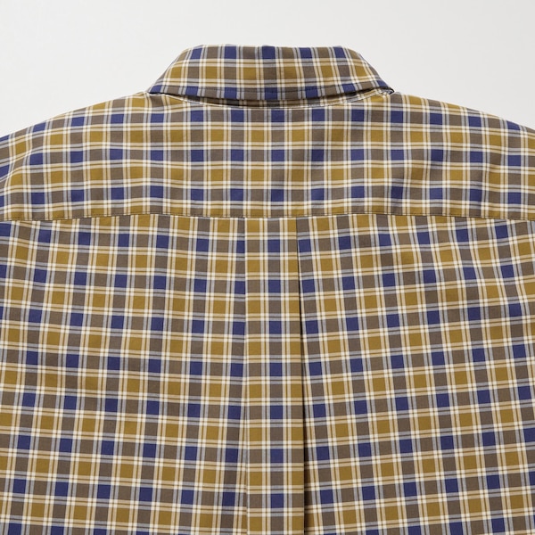 Uniqlo Extra Fine Cotton Broadcloth Checked Long-Sleeve Miesten Paidat Keltainen | 4587-JDMBF