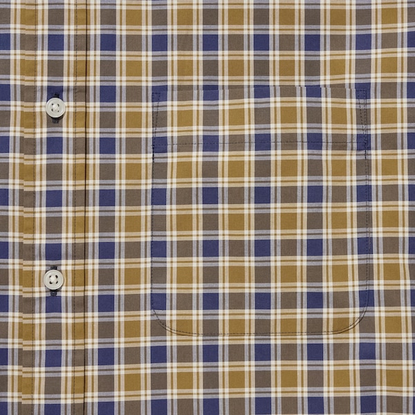 Uniqlo Extra Fine Cotton Broadcloth Checked Long-Sleeve Miesten Paidat Keltainen | 4587-JDMBF